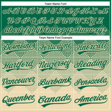 Load image into Gallery viewer, Custom Kelly Green Cream 3D Gradient Square Shape Two-Button Unisex Softball Jersey
