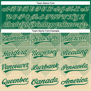 Custom Kelly Green Cream 3D Gradient Square Shape Two-Button Unisex Softball Jersey