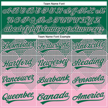 Load image into Gallery viewer, Custom Kelly Green Light Pink 3D Gradient Square Shape Two-Button Unisex Softball Jersey
