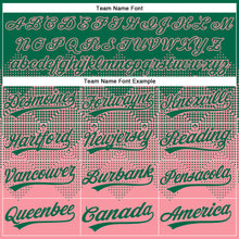 Load image into Gallery viewer, Custom Kelly Green Medium Pink 3D Gradient Square Shape Two-Button Unisex Softball Jersey
