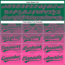 Load image into Gallery viewer, Custom Kelly Green Pink 3D Gradient Square Shape Two-Button Unisex Softball Jersey
