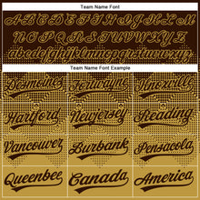 Load image into Gallery viewer, Custom Brown Old Gold 3D Gradient Square Shape Two-Button Unisex Softball Jersey
