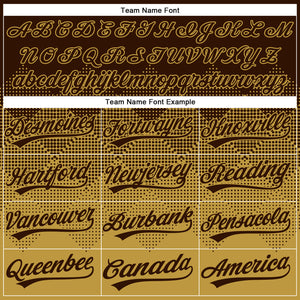 Custom Brown Old Gold 3D Gradient Square Shape Two-Button Unisex Softball Jersey