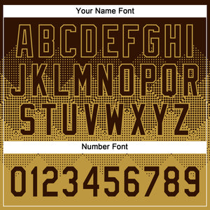 Custom Brown Old Gold 3D Gradient Square Shape Two-Button Unisex Softball Jersey