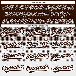 Custom Brown White 3D Gradient Square Shape Two-Button Unisex Softball Jersey