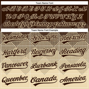 Custom Brown Cream 3D Gradient Square Shape Two-Button Unisex Softball Jersey