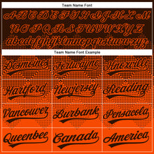 Load image into Gallery viewer, Custom Brown Orange 3D Gradient Square Shape Two-Button Unisex Softball Jersey
