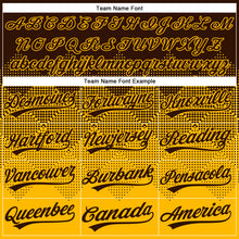 Load image into Gallery viewer, Custom Brown Gold 3D Gradient Square Shape Two-Button Unisex Softball Jersey

