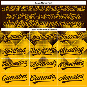 Custom Brown Gold 3D Gradient Square Shape Two-Button Unisex Softball Jersey