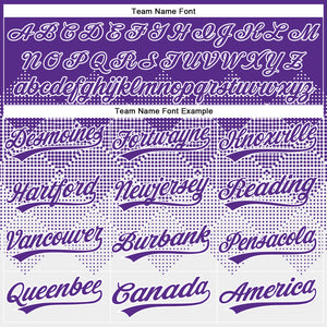 Custom Purple White 3D Gradient Square Shape Two-Button Unisex Softball Jersey