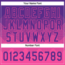 Load image into Gallery viewer, Custom Purple Pink 3D Gradient Square Shape Two-Button Unisex Softball Jersey
