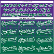 Load image into Gallery viewer, Custom Purple Kelly Green-White 3D Gradient Square Shape Two-Button Unisex Softball Jersey
