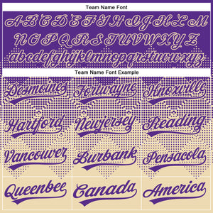 Custom Purple Cream 3D Gradient Square Shape Two-Button Unisex Softball Jersey