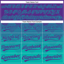 Load image into Gallery viewer, Custom Purple Aqua 3D Gradient Square Shape Two-Button Unisex Softball Jersey
