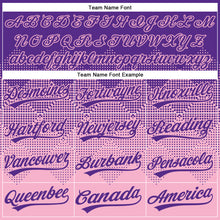 Load image into Gallery viewer, Custom Purple Light Pink 3D Gradient Square Shape Two-Button Unisex Softball Jersey
