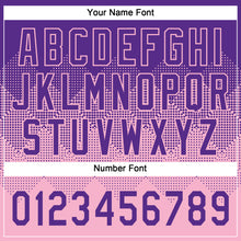Load image into Gallery viewer, Custom Purple Light Pink 3D Gradient Square Shape Two-Button Unisex Softball Jersey
