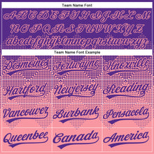 Load image into Gallery viewer, Custom Purple Medium Pink 3D Gradient Square Shape Two-Button Unisex Softball Jersey

