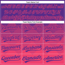 Load image into Gallery viewer, Custom Purple Neon Pink 3D Gradient Square Shape Two-Button Unisex Softball Jersey

