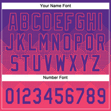 Load image into Gallery viewer, Custom Purple Neon Pink 3D Gradient Square Shape Two-Button Unisex Softball Jersey
