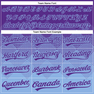 Custom Purple Light Blue 3D Gradient Square Shape Two-Button Unisex Softball Jersey