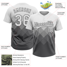 Load image into Gallery viewer, Custom White Steel Gray 3D Gradient Square Shape Two-Button Unisex Softball Jersey
