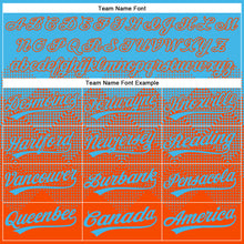 Load image into Gallery viewer, Custom Sky Blue Orange 3D Gradient Square Shape Two-Button Unisex Softball Jersey
