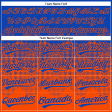 Load image into Gallery viewer, Custom Thunder Blue Orange 3D Gradient Square Shape Two-Button Unisex Softball Jersey
