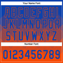 Load image into Gallery viewer, Custom Thunder Blue Orange 3D Gradient Square Shape Two-Button Unisex Softball Jersey
