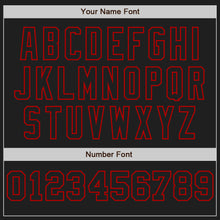 Load image into Gallery viewer, Custom Black White-Red Pinstripe Authentic Split Fashion Baseball Jersey
