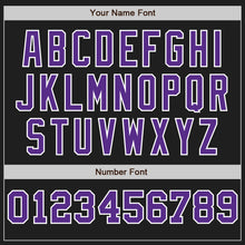 Load image into Gallery viewer, Custom Black White-Purple Pinstripe Authentic Split Fashion Baseball Jersey
