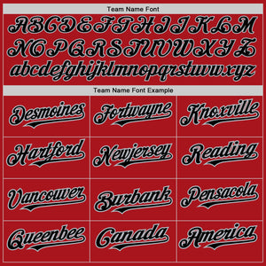 Custom Red Black-Gray Pinstripe Authentic Split Fashion Baseball Jersey