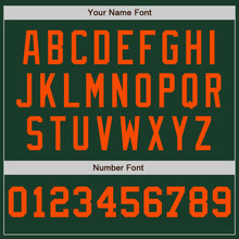 Load image into Gallery viewer, Custom Green White-Orange Pinstripe Authentic Split Fashion Baseball Jersey
