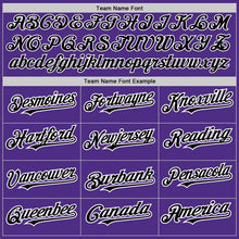 Load image into Gallery viewer, Custom Purple White-Black Pinstripe Authentic Split Fashion Baseball Jersey
