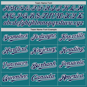 Custom Teal White-Navy Pinstripe Authentic Split Fashion Baseball Jersey