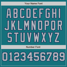 Load image into Gallery viewer, Custom Teal Gray-Navy Pinstripe Authentic Split Fashion Baseball Jersey

