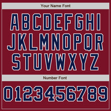 Load image into Gallery viewer, Custom Crimson White-Navy Pinstripe Authentic Split Fashion Baseball Jersey

