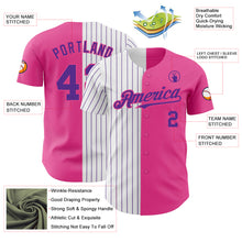 Load image into Gallery viewer, Custom Pink White-Purple Pinstripe Authentic Split Fashion Baseball Jersey
