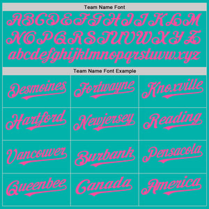 Custom Aqua White-Pink Pinstripe Authentic Split Fashion Baseball Jersey