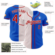 Load image into Gallery viewer, Custom Thunder Blue Red-White Red Pinstripe Authentic Split Fashion Baseball Jersey
