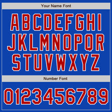 Load image into Gallery viewer, Custom Thunder Blue Red-White Red Pinstripe Authentic Split Fashion Baseball Jersey
