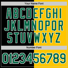 Load image into Gallery viewer, Custom Black Kelly Green-Yellow Split Fashion Performance T-Shirt
