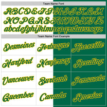 Load image into Gallery viewer, Custom Kelly Green White-Yellow Split Fashion Performance T-Shirt
