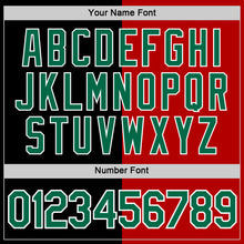 Load image into Gallery viewer, Custom Black Kelly Green-Red Split Fashion Performance T-Shirt
