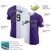 Load image into Gallery viewer, Custom Purple Black-Gray Split Fashion Performance T-Shirt

