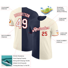 Load image into Gallery viewer, Custom Cream White Navy-Red Split Fashion Performance T-Shirt

