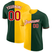 Load image into Gallery viewer, Custom Green Red-Yellow Split Fashion Performance T-Shirt
