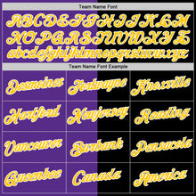 Load image into Gallery viewer, Custom Black Yellow-Purple Split Fashion Performance T-Shirt
