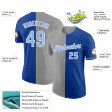Load image into Gallery viewer, Custom Royal Light Blue-Gray Split Fashion Performance T-Shirt
