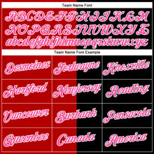 Load image into Gallery viewer, Custom Black Pink-Red Split Fashion Performance T-Shirt
