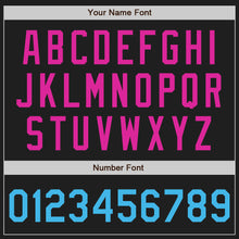 Load image into Gallery viewer, Custom Black Sky Blue Deep Pink-White Authentic Split Fashion Baseball Jersey
